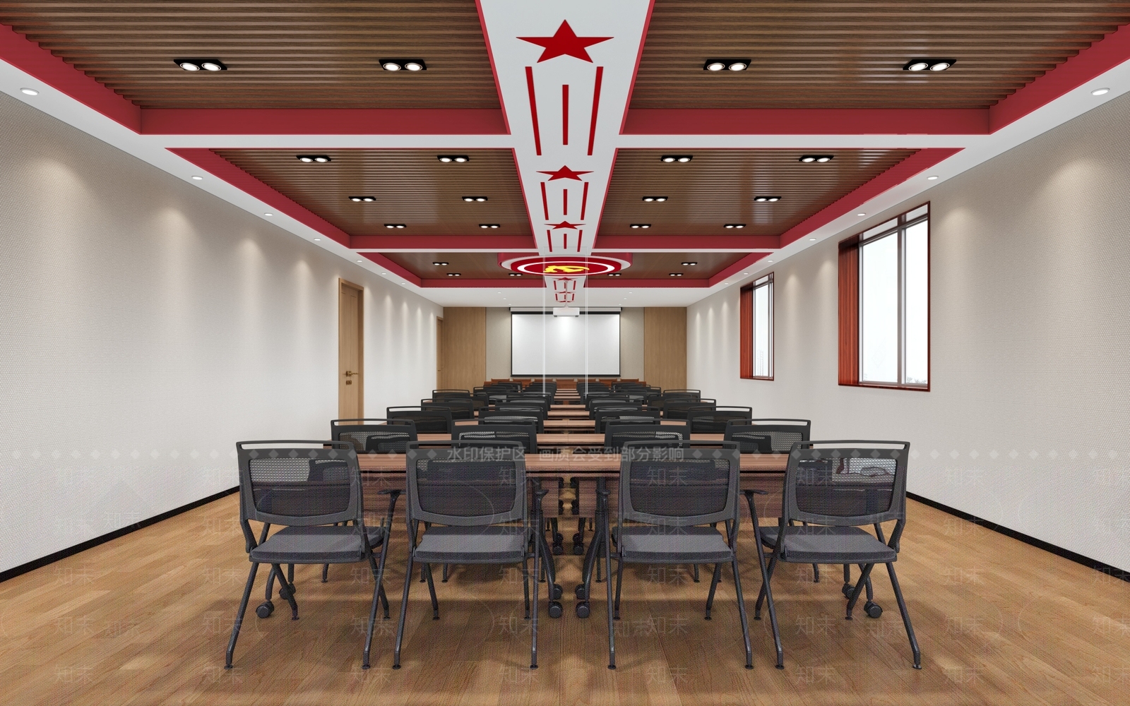 现代党建会议室3D模型下载【ID:1141068713】