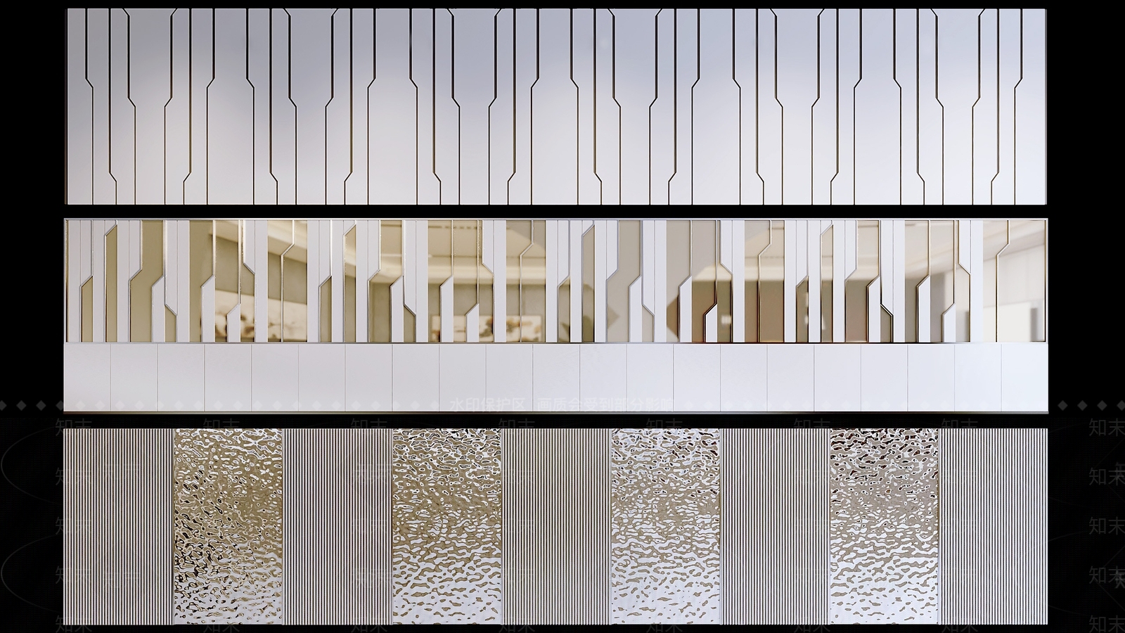 现代造型板背景墙3D模型下载【ID:1141199098】