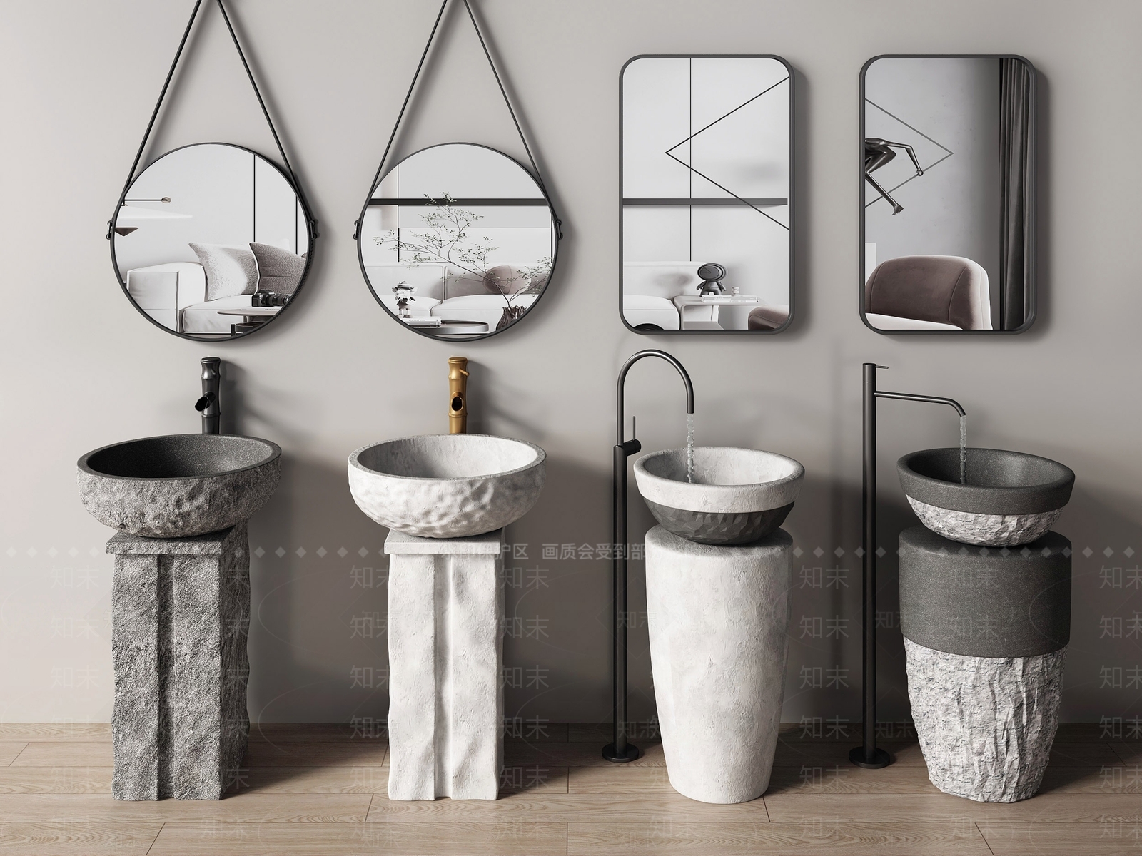 石头洗手盆SU模型下载【ID:1141079056】