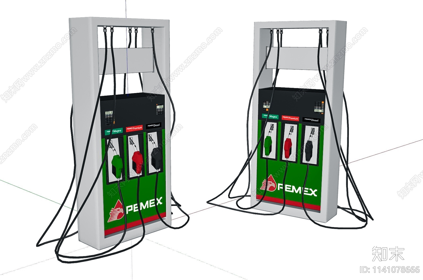 加油站加油桩SU模型下载【ID:1141078666】