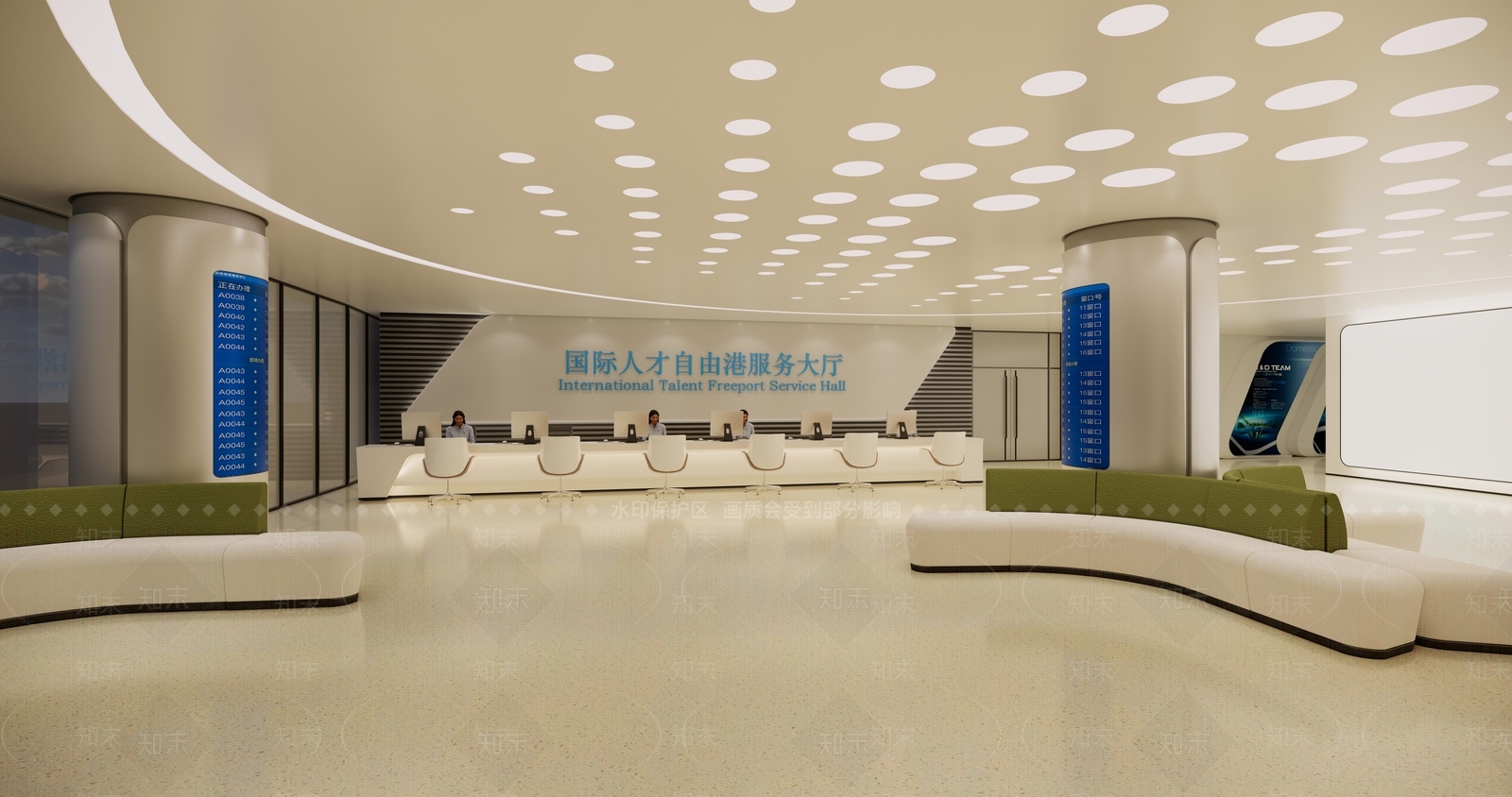 现代办事大厅SU模型下载【ID:1141080264】