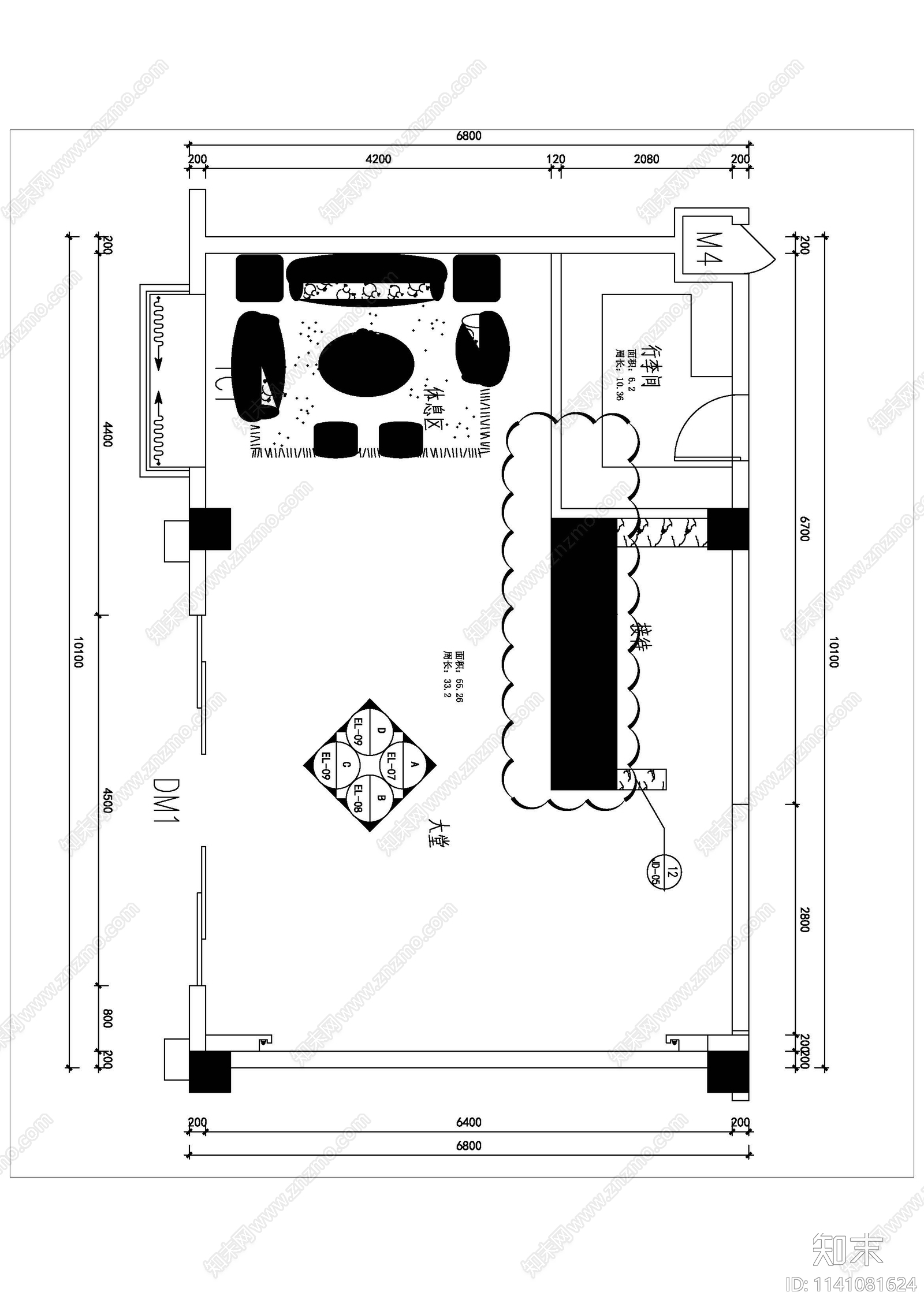 就业培训中心室内装饰cad施工图下载【ID:1141081624】