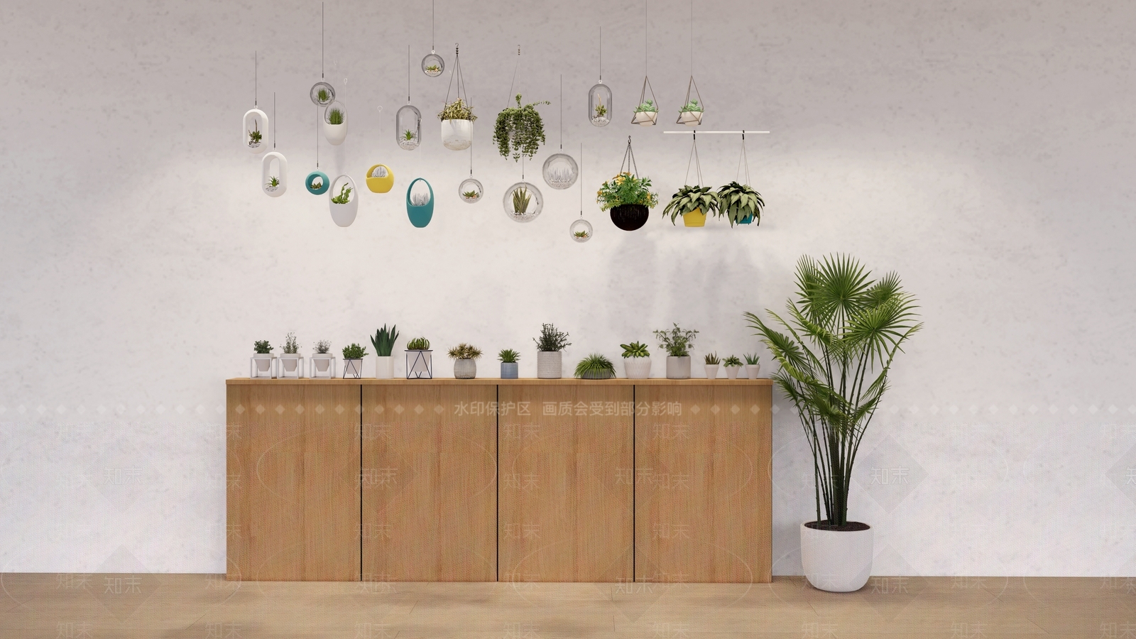 吊篮盆栽组合SU模型下载【ID:1141086637】