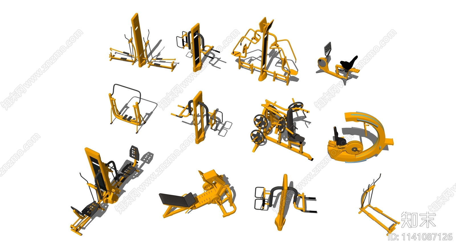 户外健身器材SU模型下载【ID:1141087126】