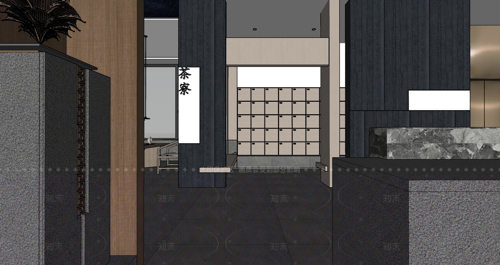 现代SPA会所SU模型下载【ID:1141089383】