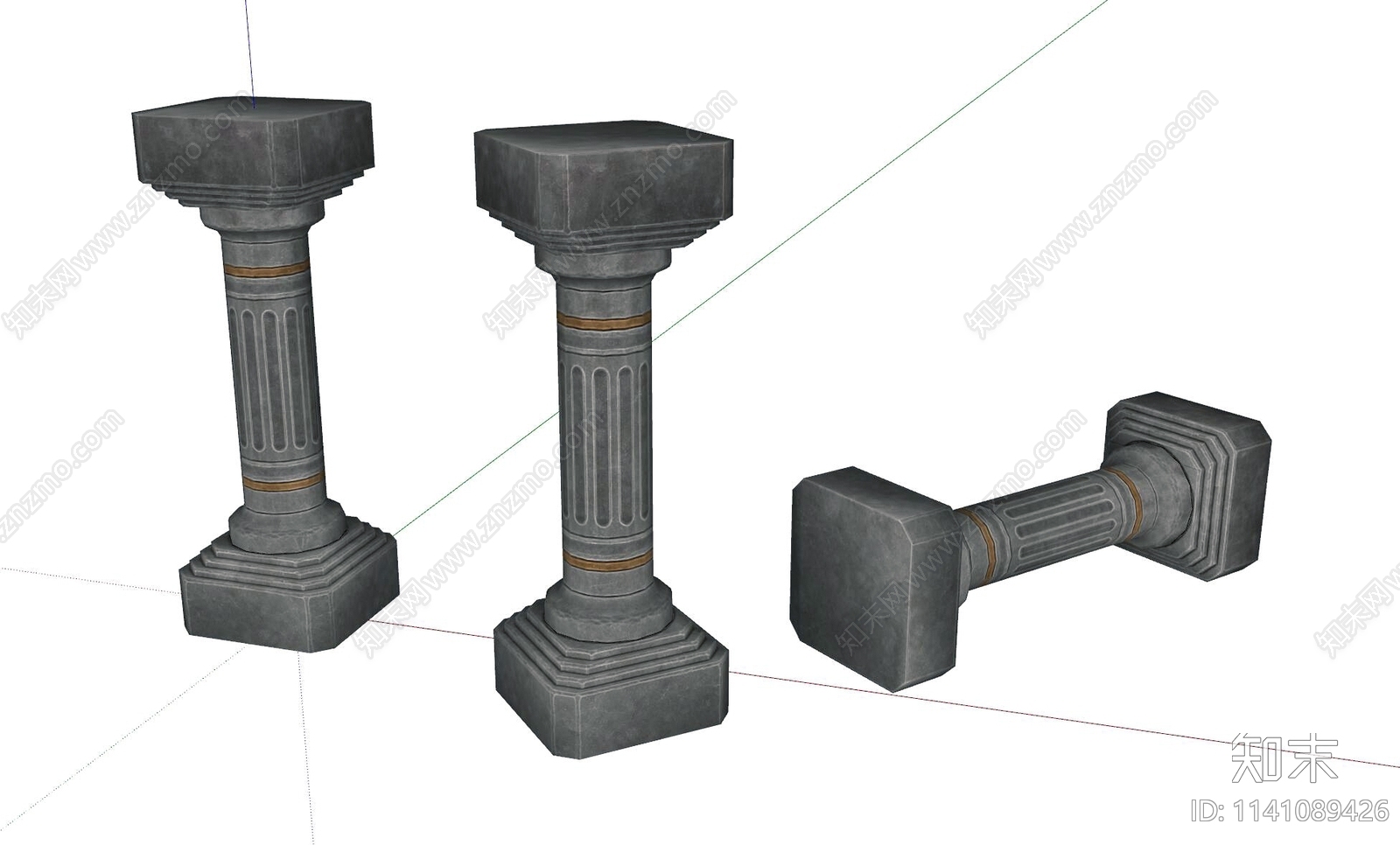 现代景观柱SU模型下载【ID:1141089426】