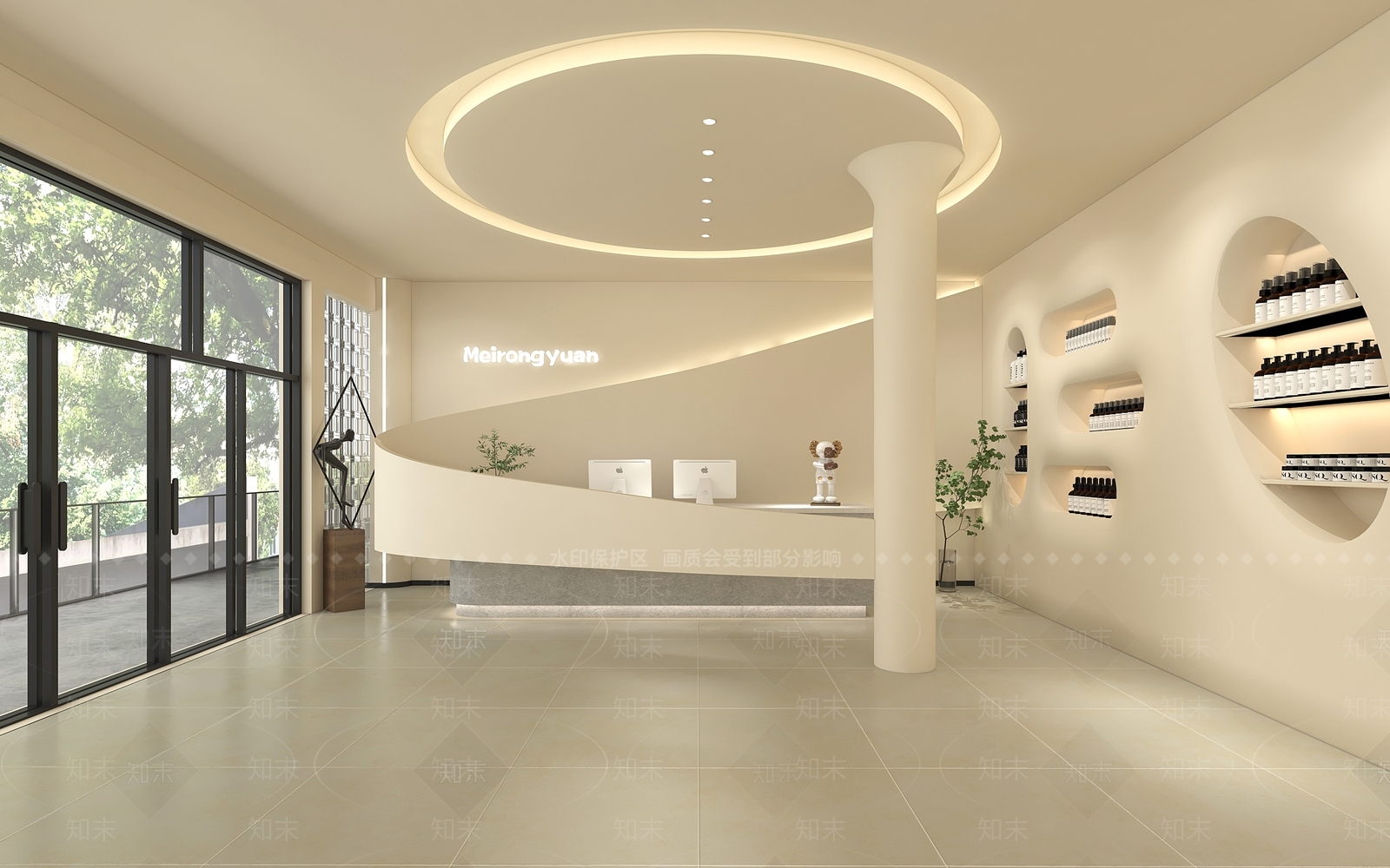 现代奶油风美容院3D模型下载【ID:1141097159】_知末3d模型网