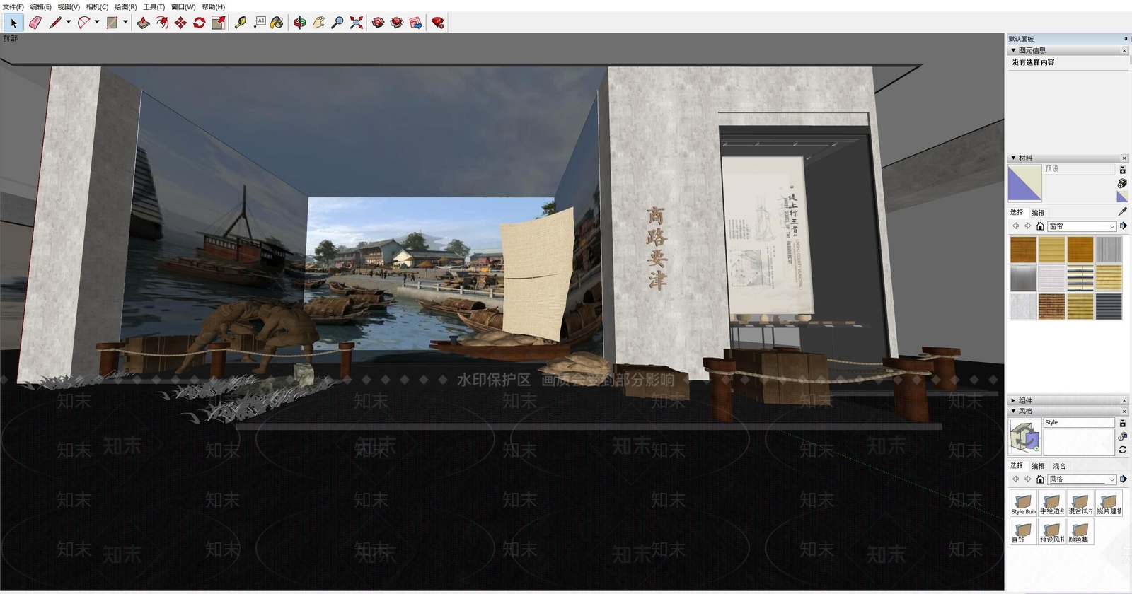 现代展览展馆SU模型下载【ID:1141104152】