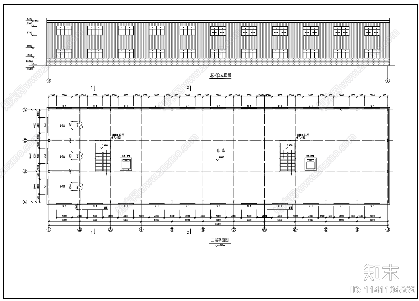 厂房建筑钢结构cad施工图下载【ID:1141104569】