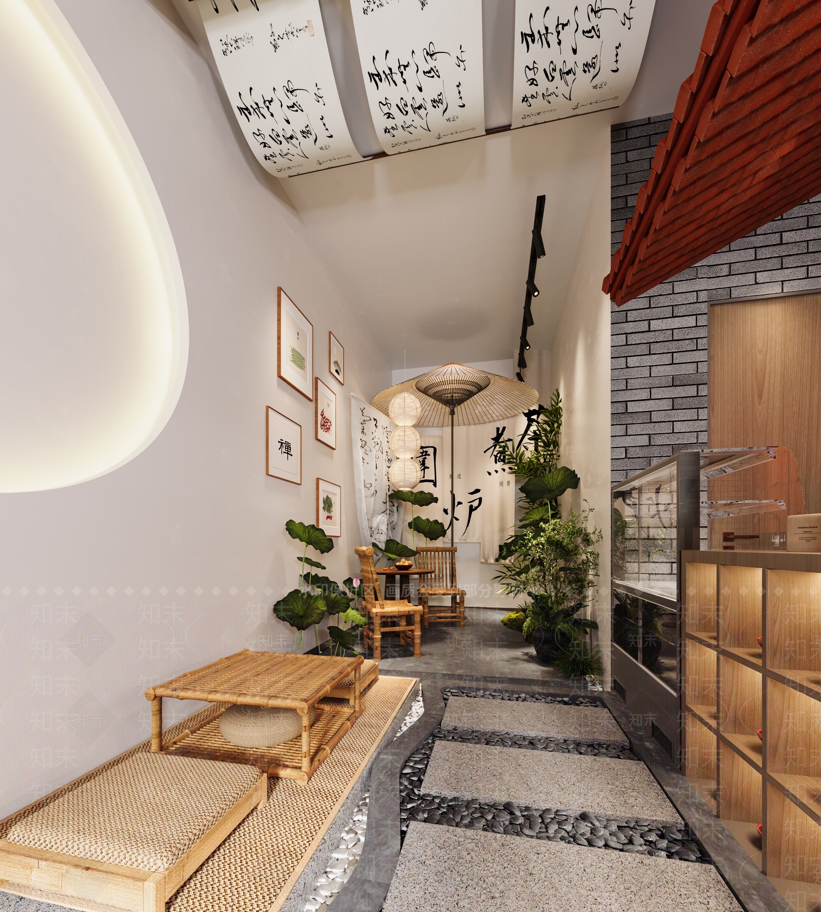 现代国潮风奶茶店3D模型下载【ID:1141111060】