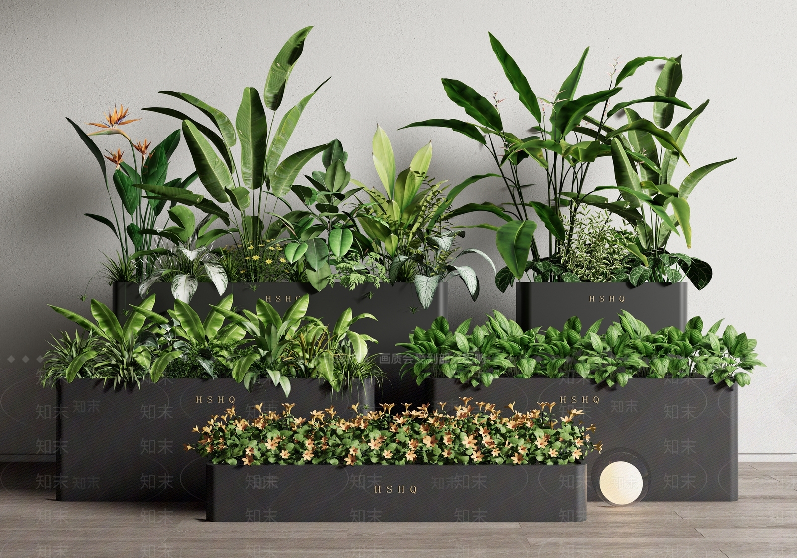 现代户外绿植花箱3D模型下载【ID:1141110980】