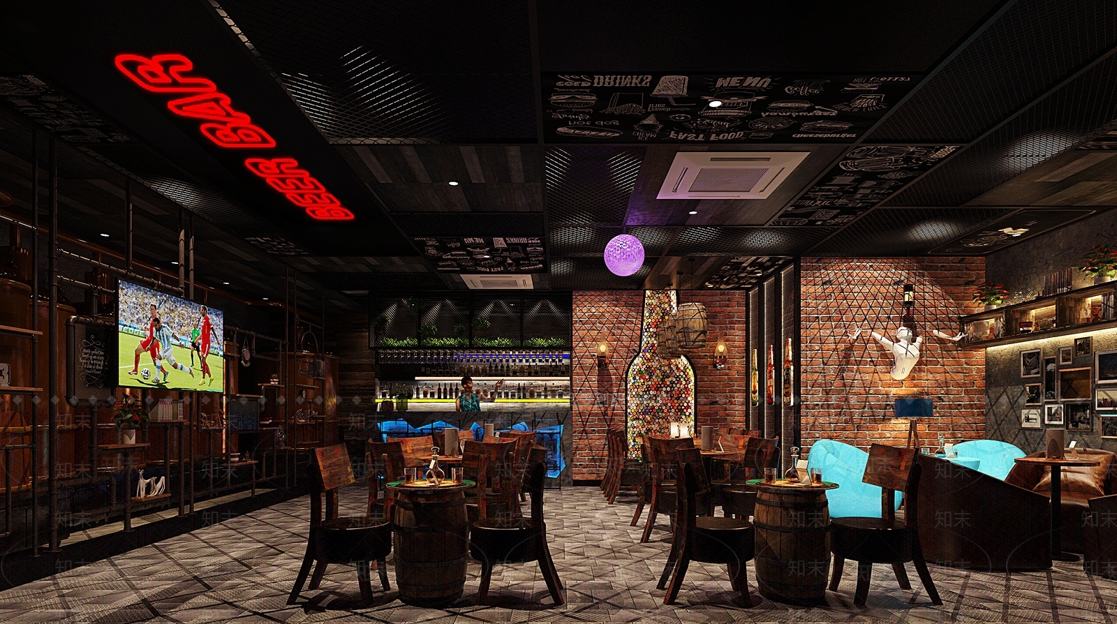 工业风酒吧3D模型下载【ID:1141113262】