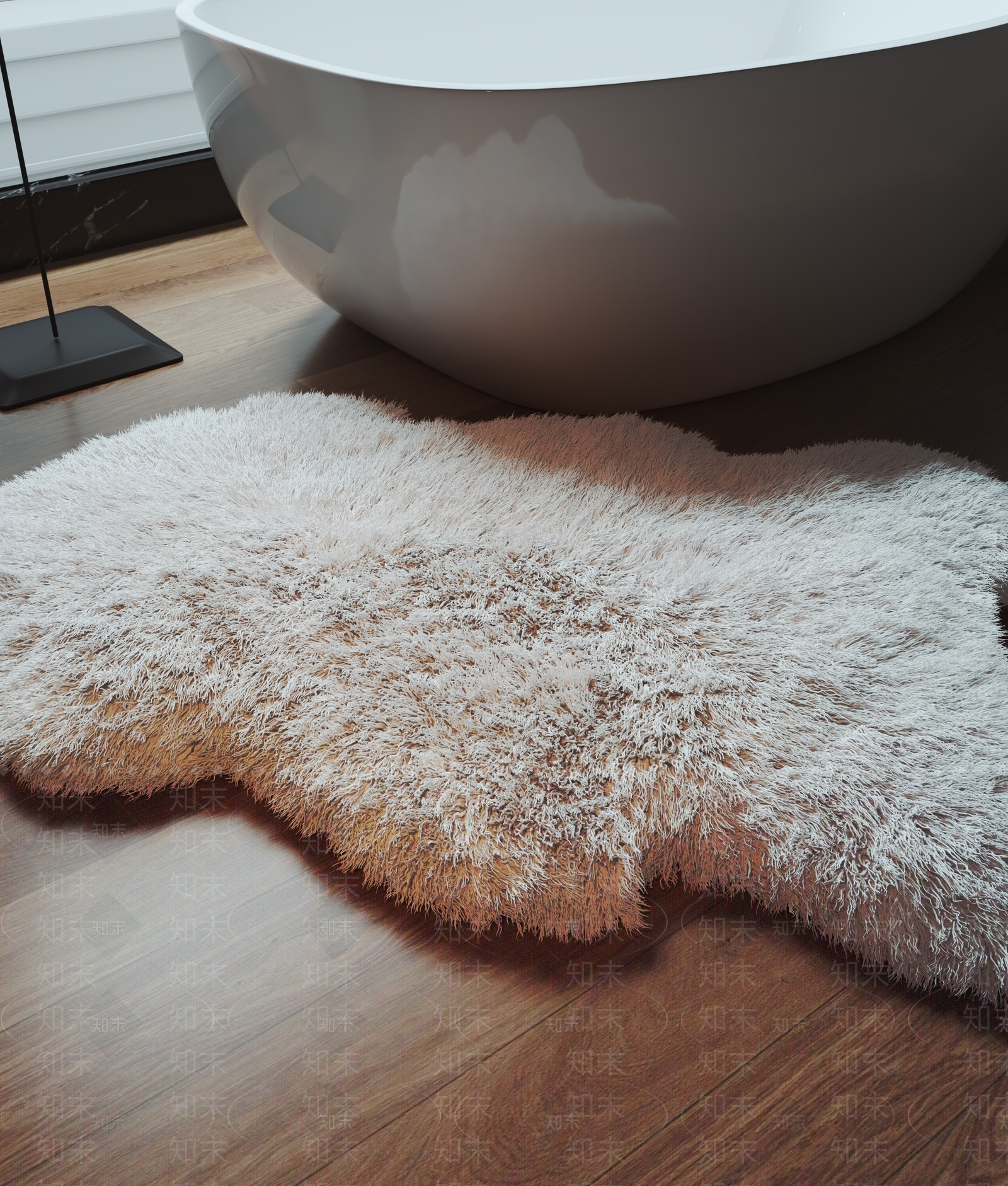 现代毛绒地毯SU模型下载【ID:1141122703】