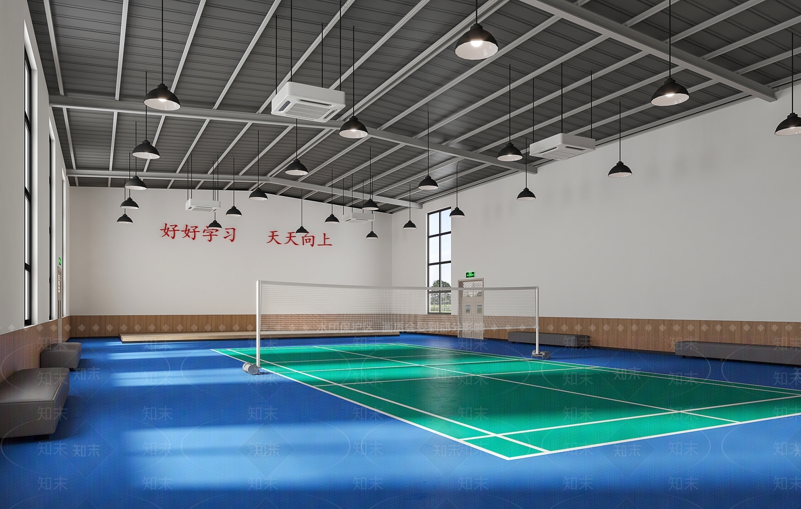 现代网球场3D模型下载【ID:1141124975】