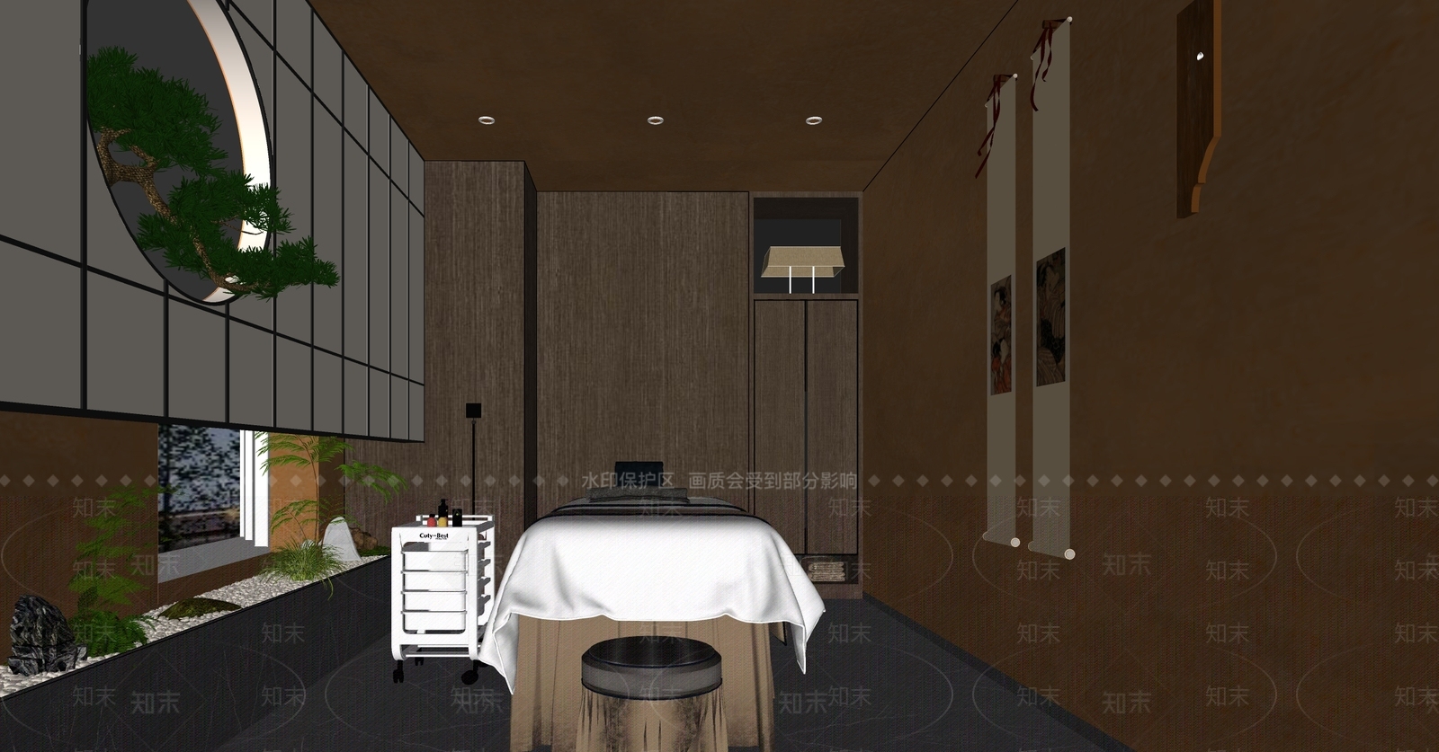 新中式SPA会所SU模型下载【ID:1141126480】