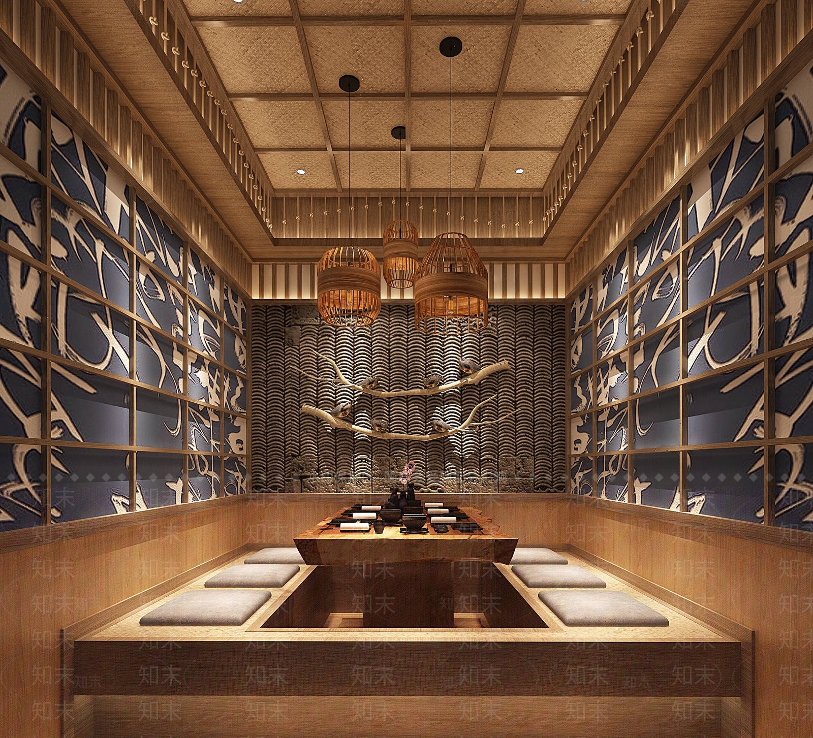 日式风格餐厅包厢3D模型下载【ID:1141124366】