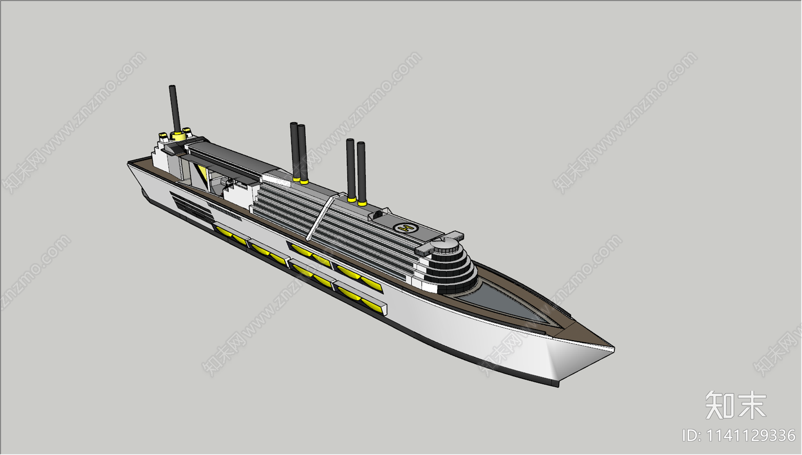 游轮建模SU模型下载【ID:1141129336】