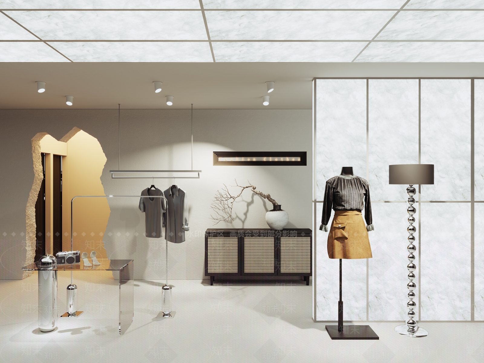 现代女装服装店SU模型下载【ID:1141129423】