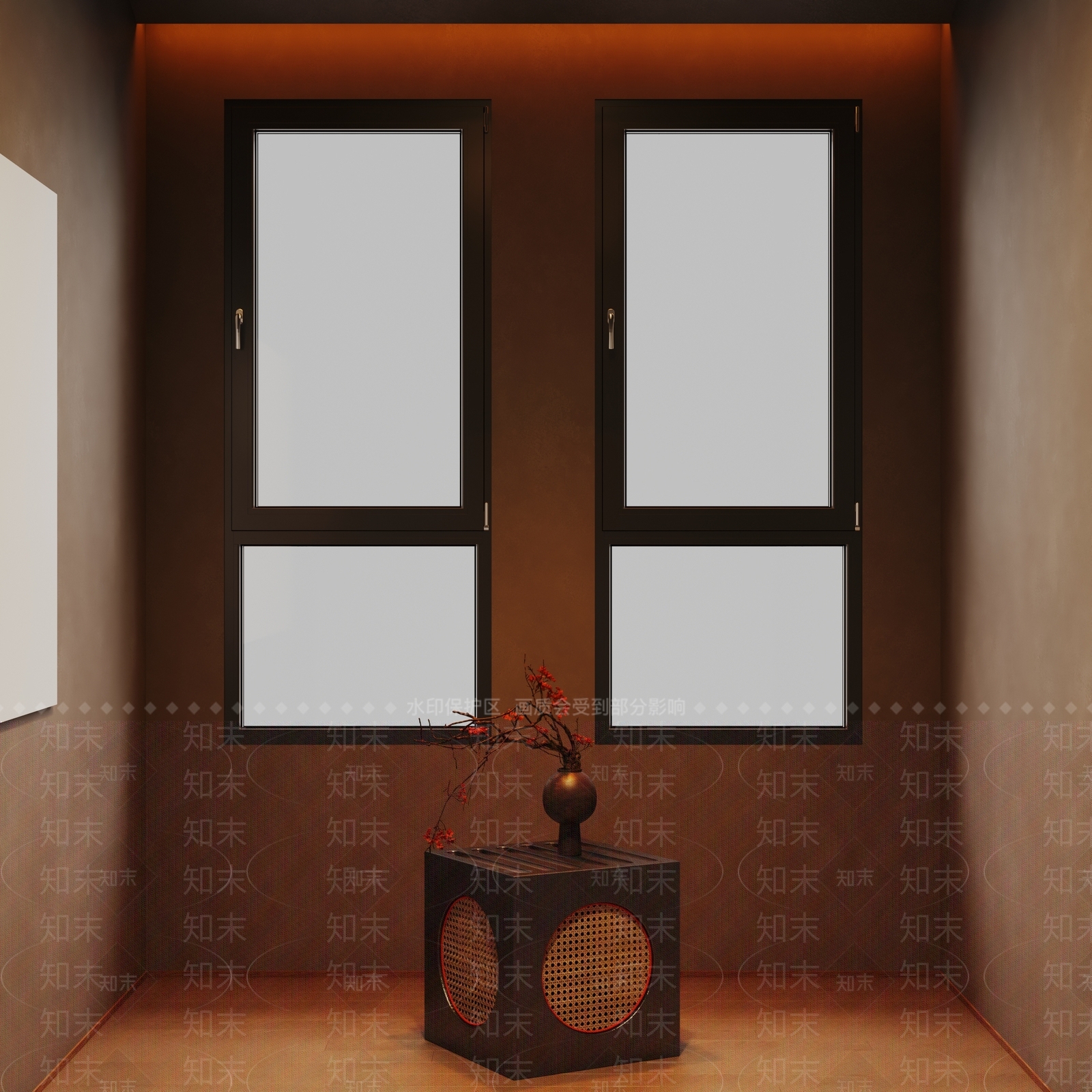 现代平开窗SU模型下载【ID:1141337353】