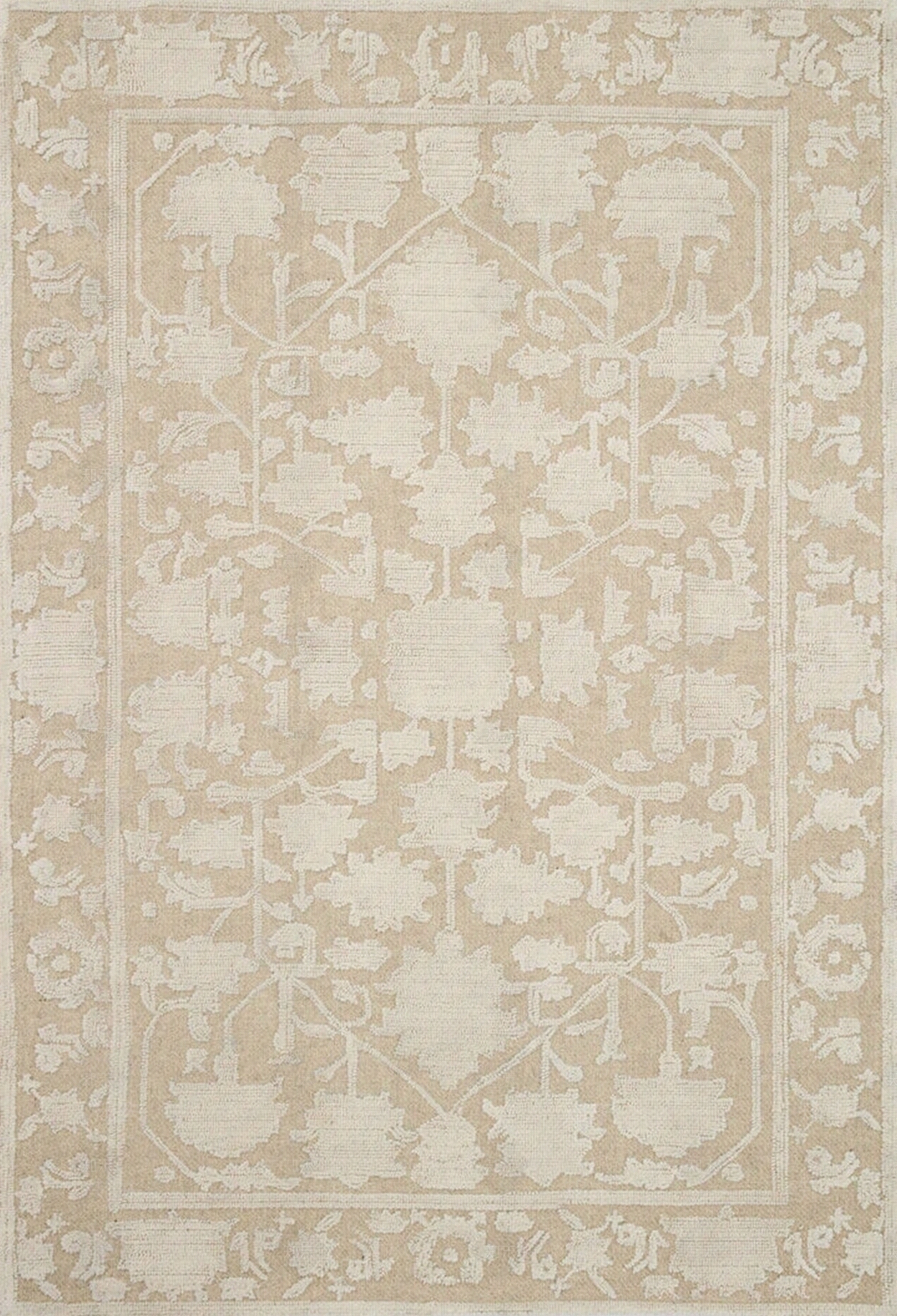 欧式复古黄灰色花纹地毯贴图下载【ID:1141137225】