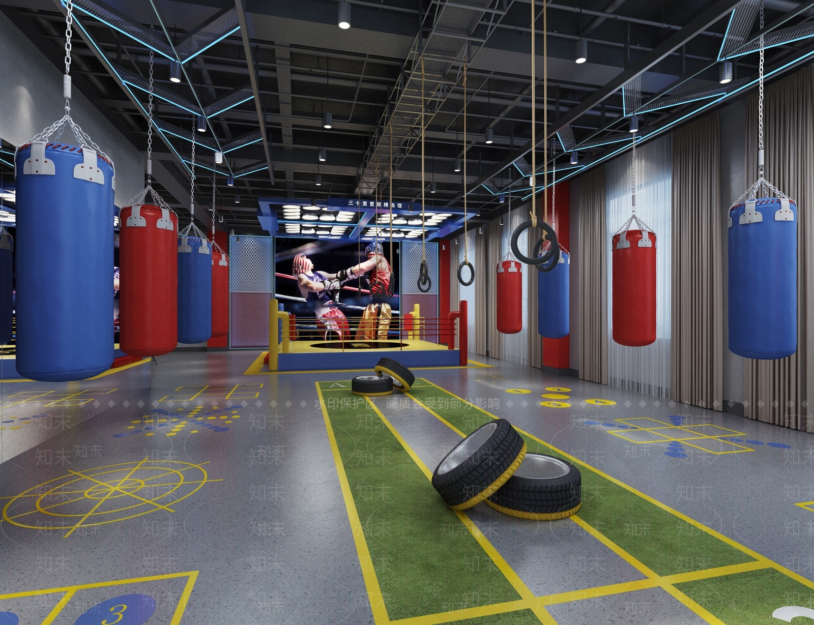 工业LOFT拳击馆3D模型下载【ID:1141145286】