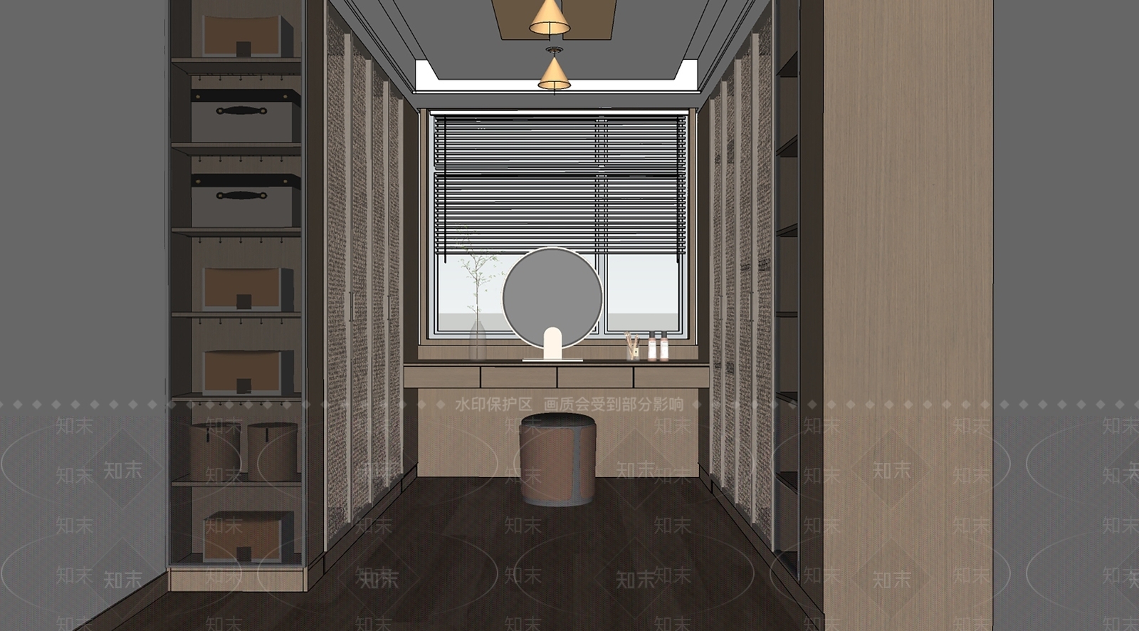 现代家装衣帽间SU模型下载【ID:1141150074】