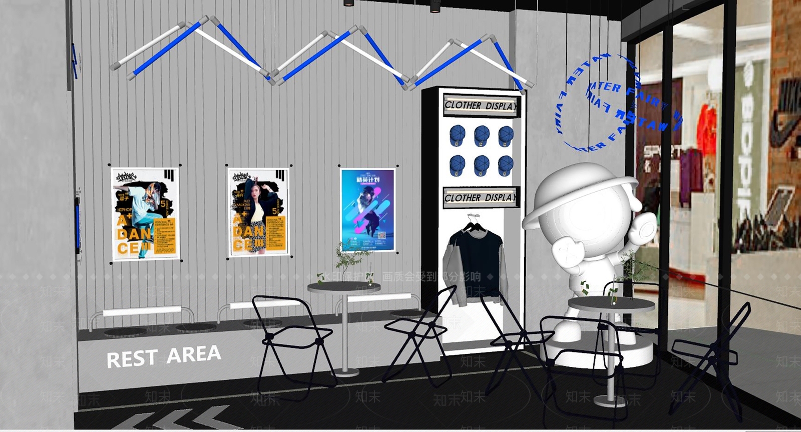 现代服装店SU模型下载【ID:1215200140】