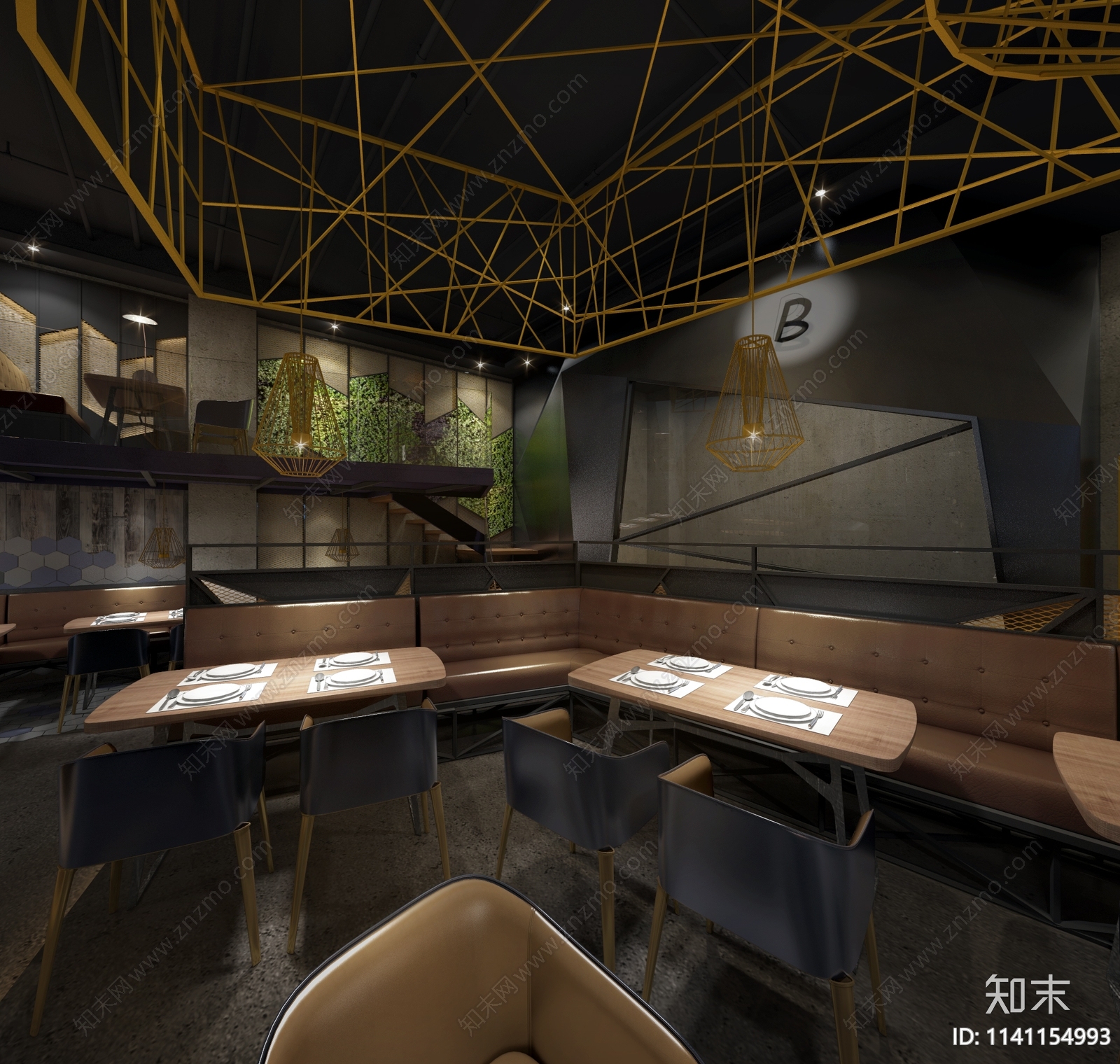 工业风烤肉店3D模型下载【ID:1141154993】