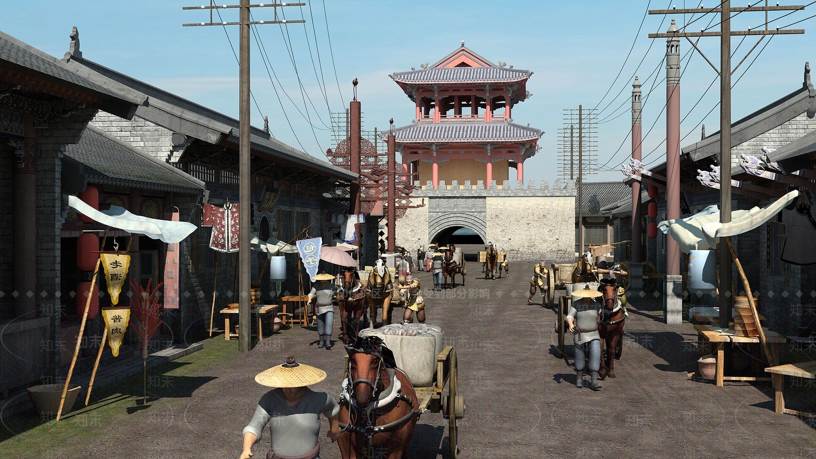 中式民国古街景3D模型下载【ID:1141162965】