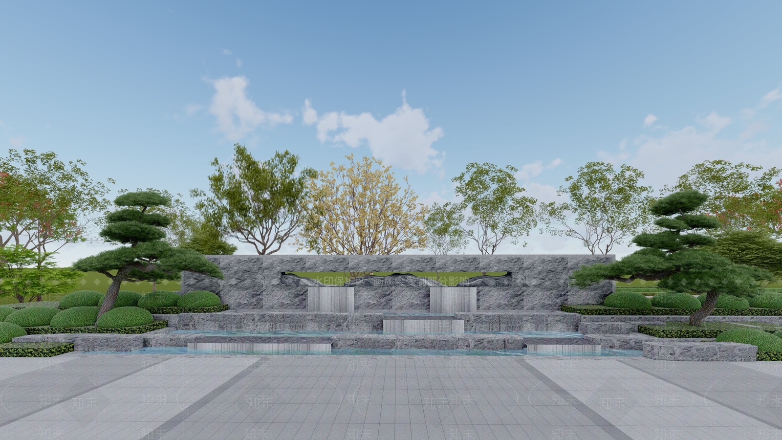 新中式水景SU模型下载【ID:1141162920】