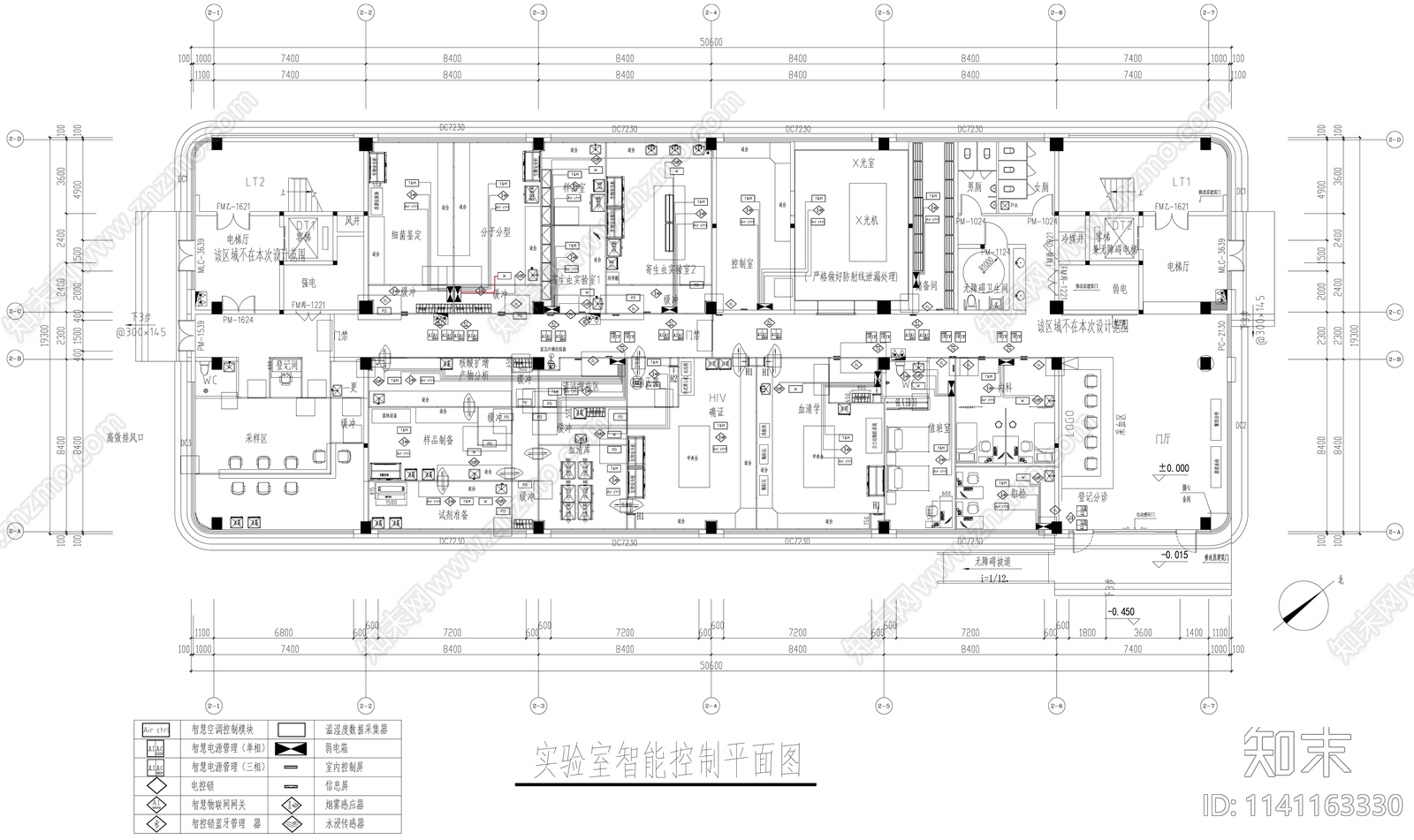 智慧实验室智能控制系统平面图cad施工图下载【ID:1141163330】