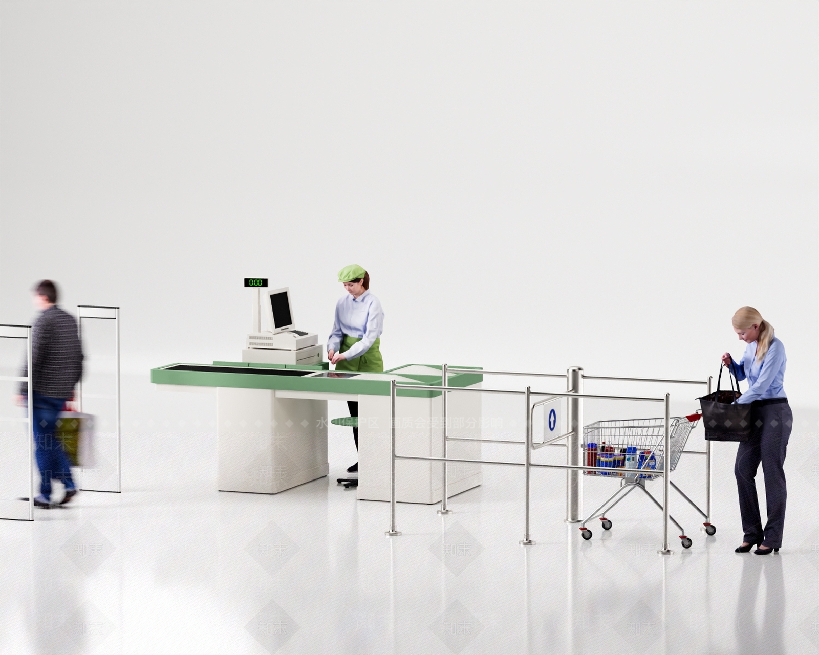 超市收银机3D模型下载【ID:1141166374】