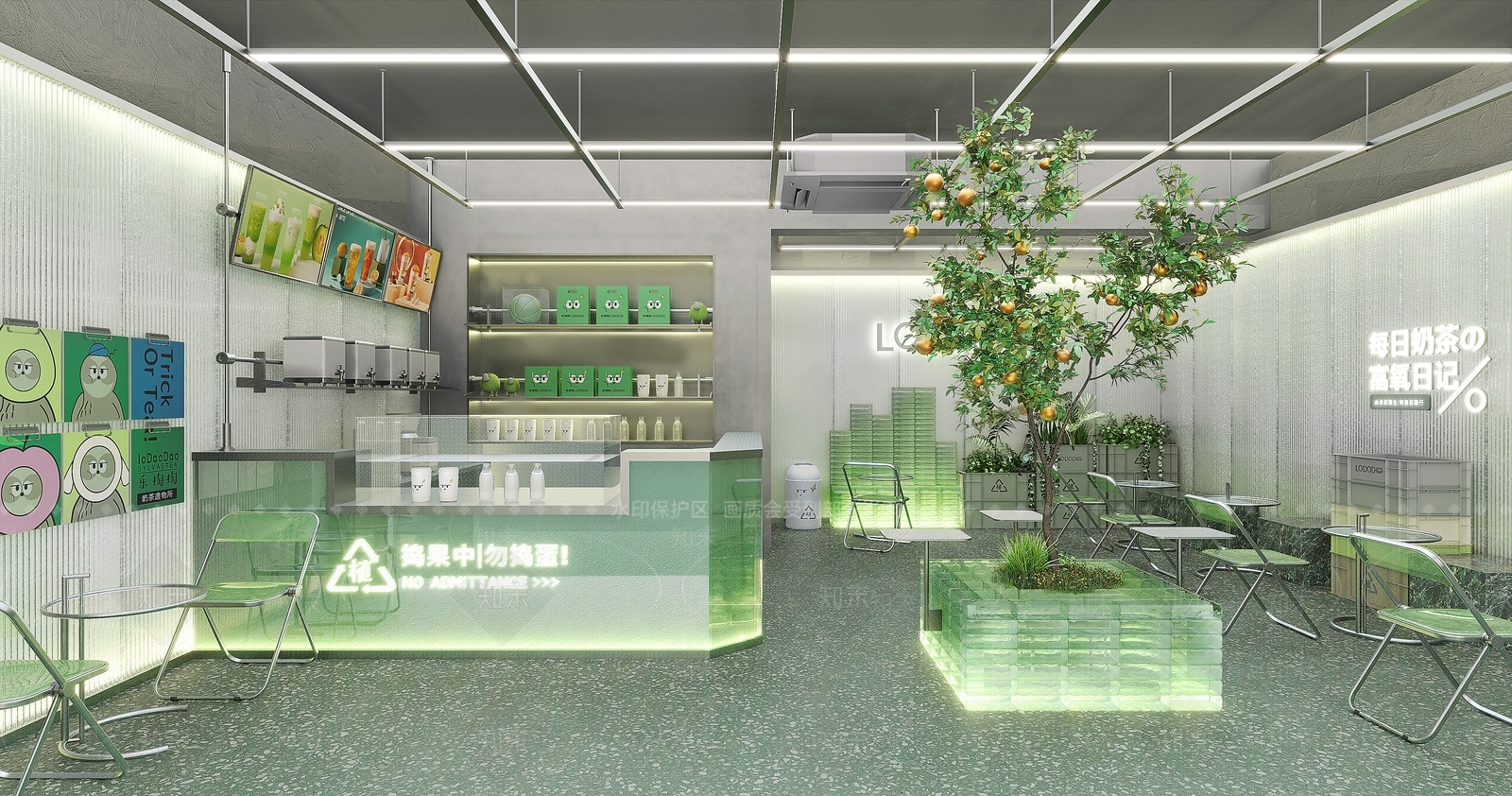现代奶茶店SU模型下载【ID:1141172570】