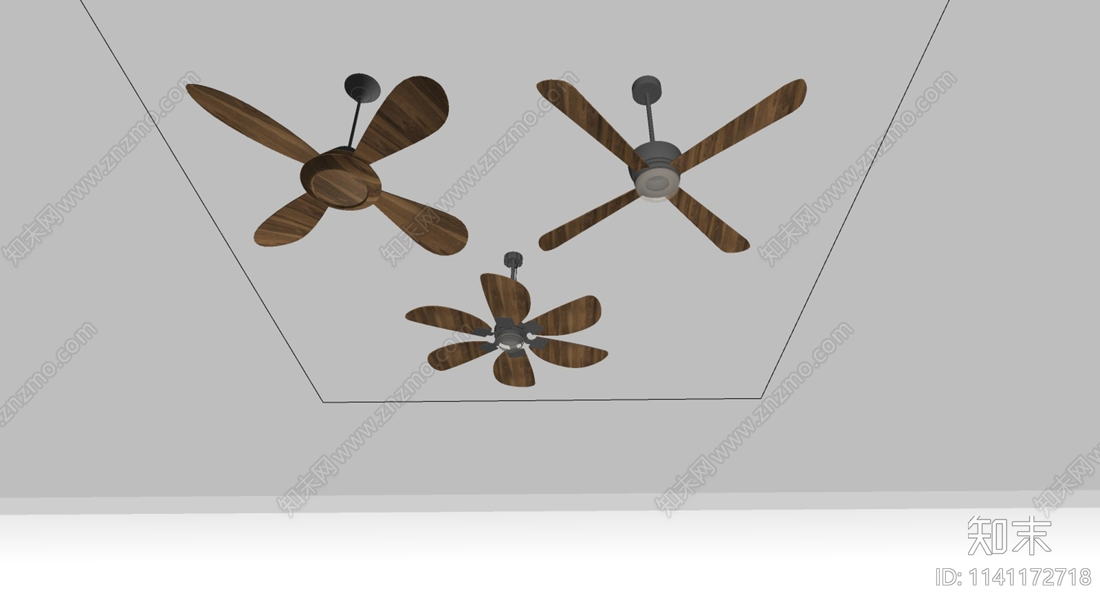 北欧吊灯电风扇SU模型下载【ID:1141172718】
