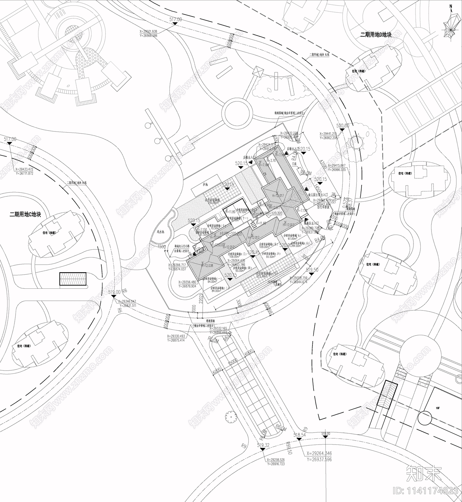 幼儿园建筑cad施工图下载【ID:1141174823】