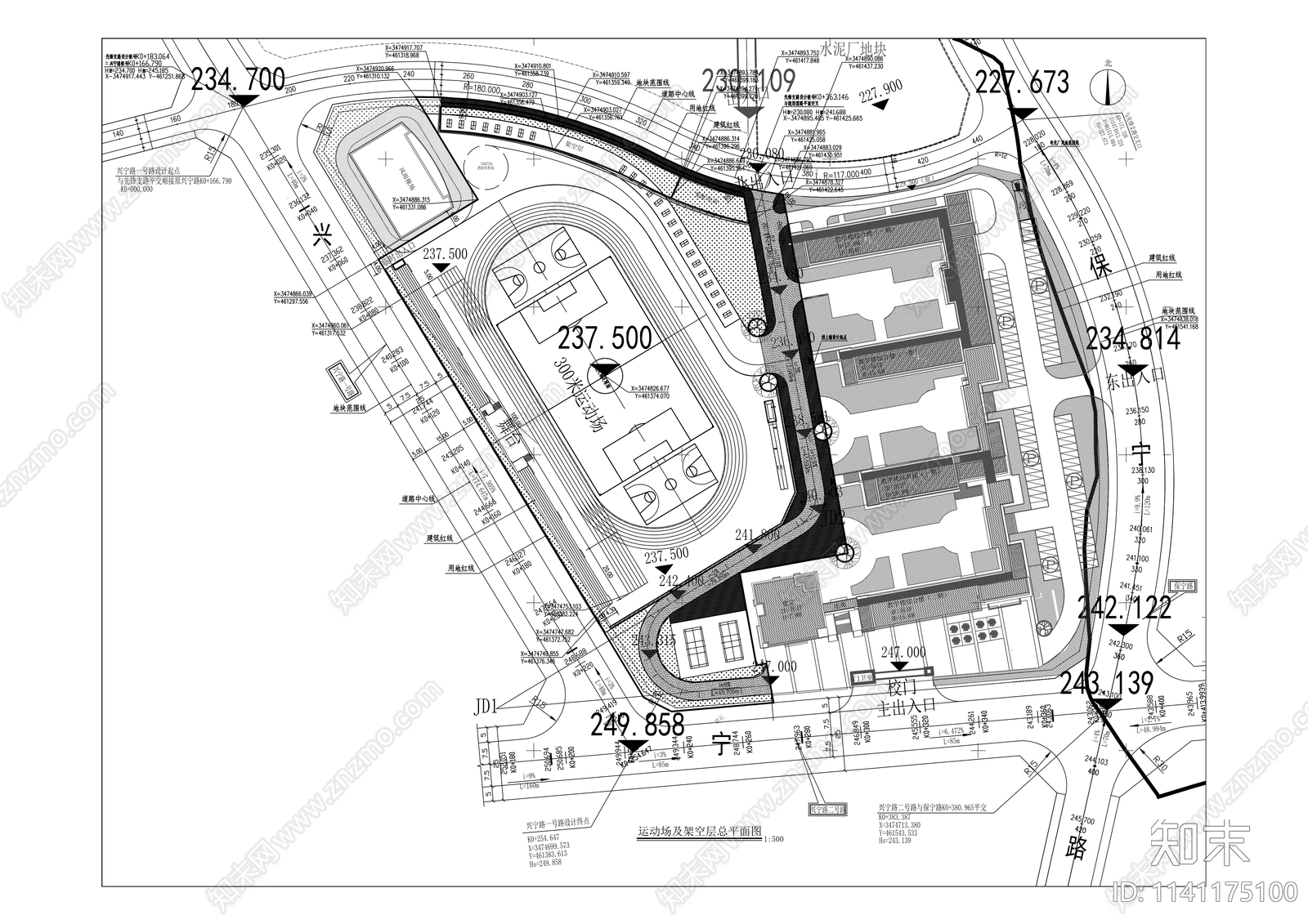 先锋小学环境景观cad施工图下载【ID:1141175100】