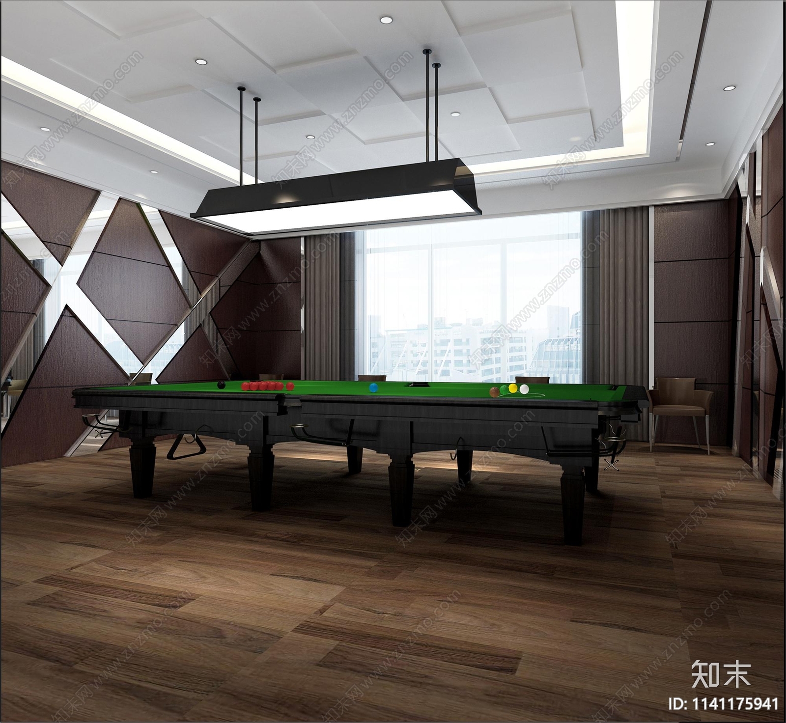 现代乒乓球室室内装修cad施工图下载【ID:1141175941】