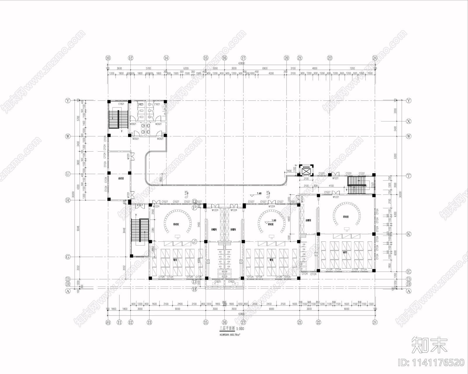 幼儿园建筑cad施工图下载【ID:1141176520】