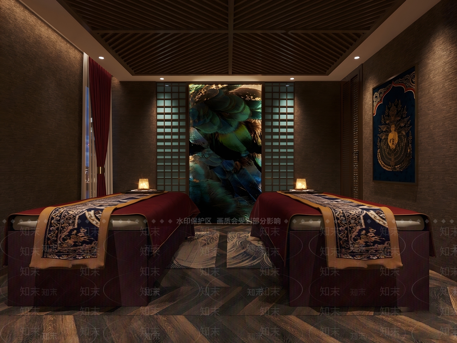 东南亚泰式SPA店包间SU模型下载【ID:1141179177】