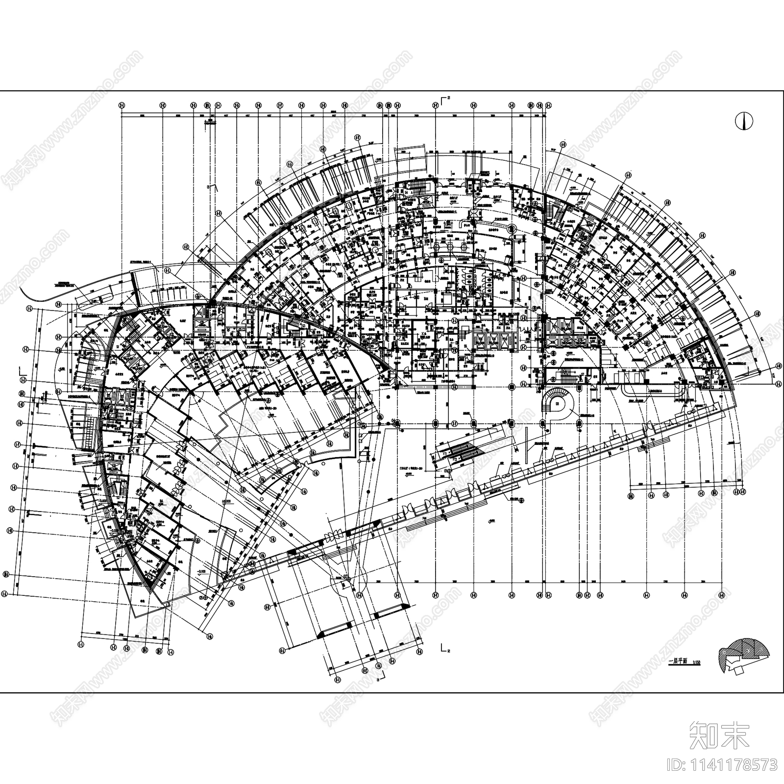 上海中山医院综合楼建筑cad施工图下载【ID:1141178573】