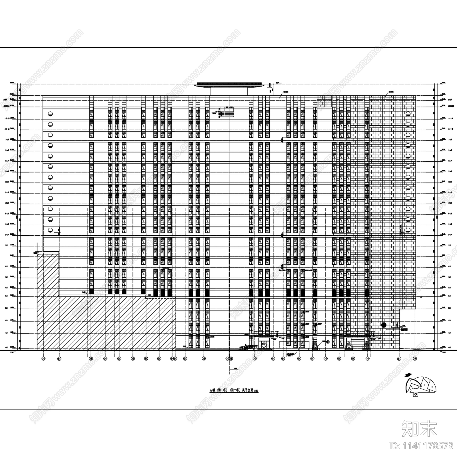 上海中山医院综合楼建筑cad施工图下载【ID:1141178573】