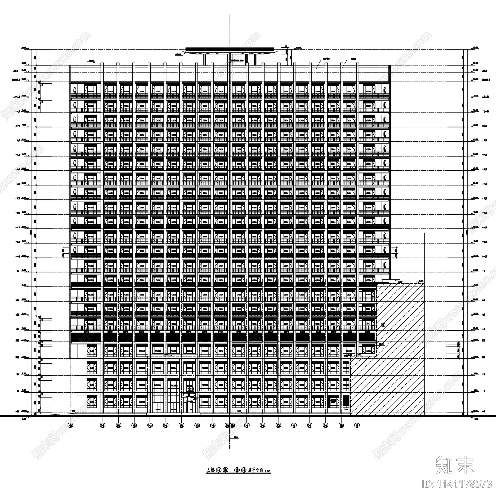 上海中山医院综合楼建筑cad施工图下载【ID:1141178573】