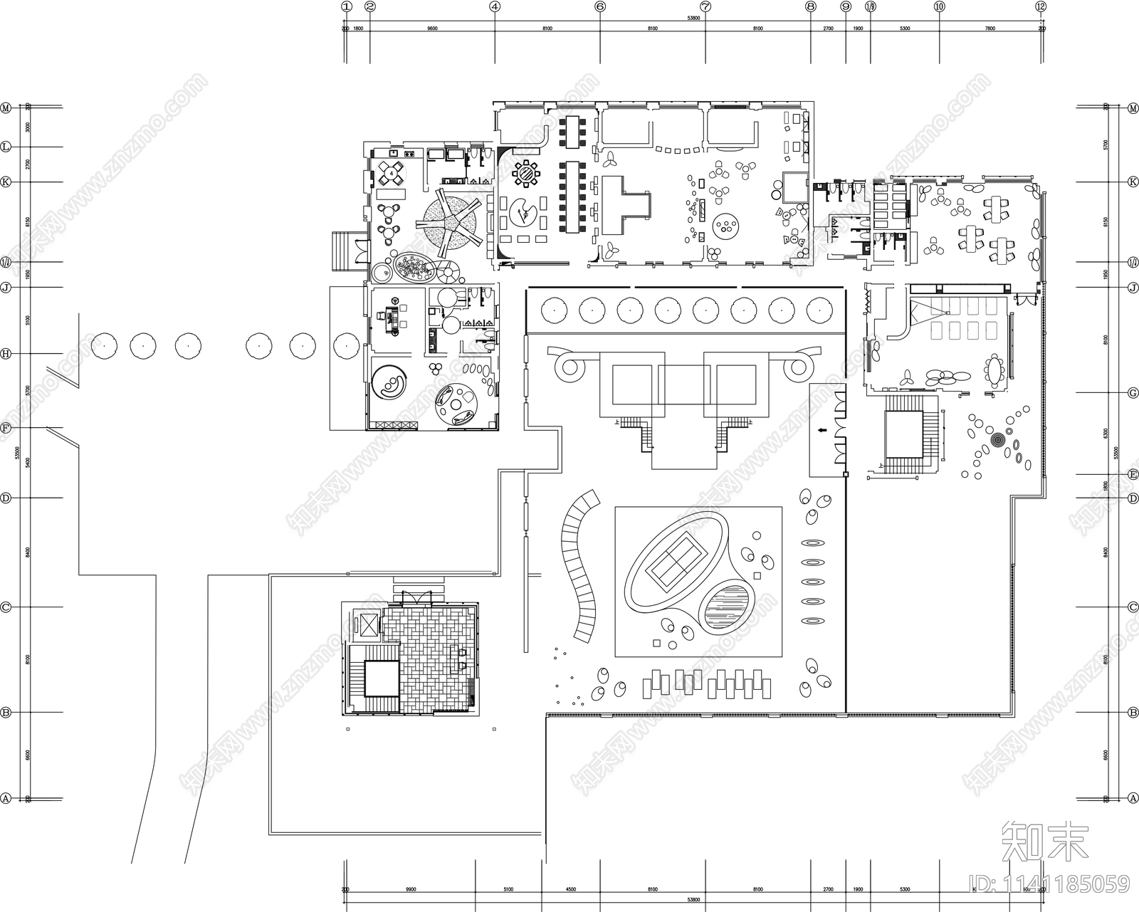 儿童游乐园平面图cad施工图下载【ID:1141185059】