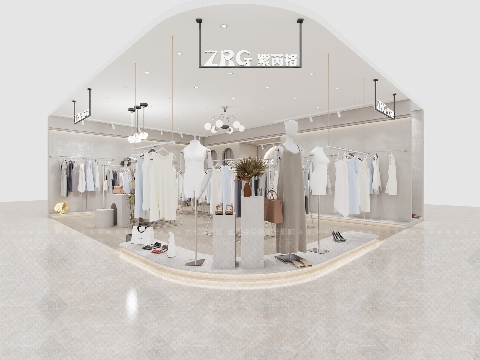 现代服装鞋店3D模型下载【ID:1141198792】
