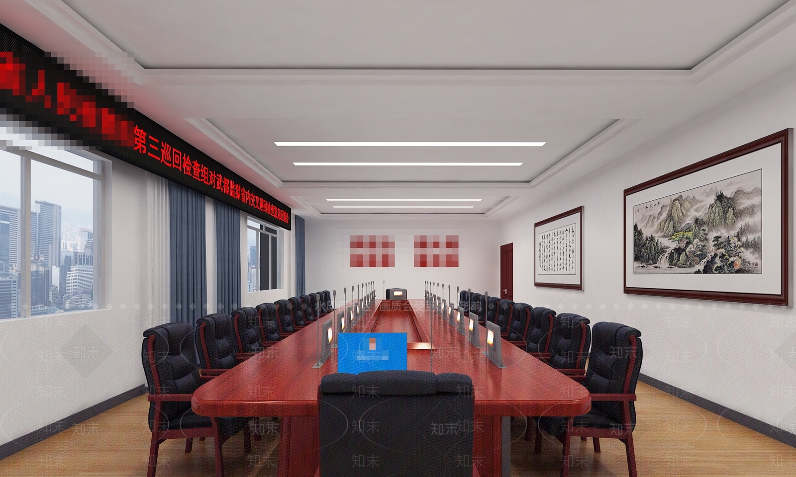现代党建会议室3D模型下载【ID:1141203034】