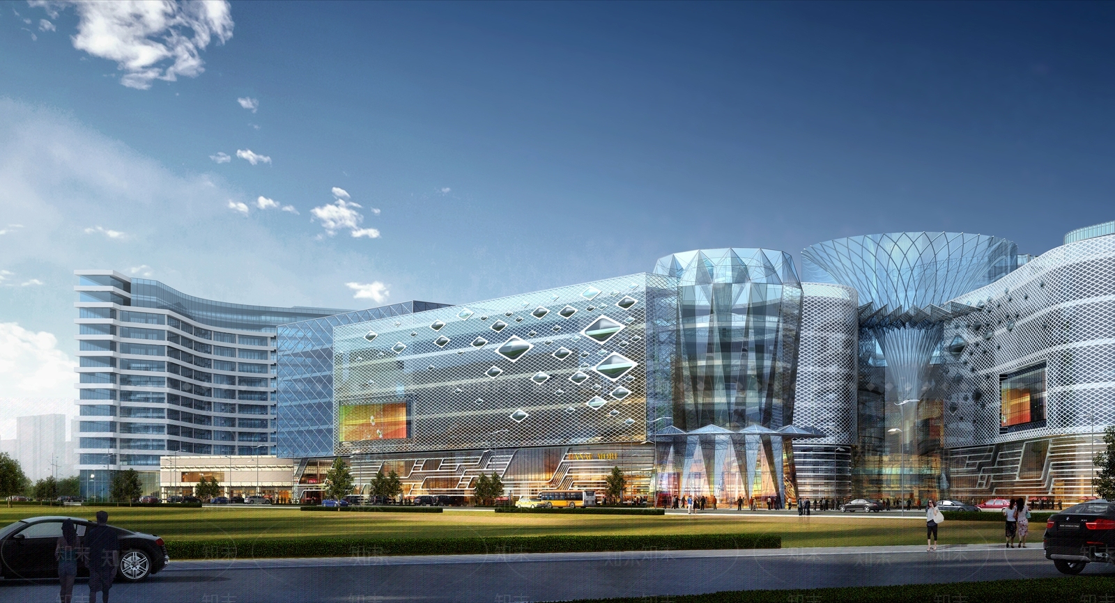 现代商场外观建筑3D模型下载【ID:1141203347】