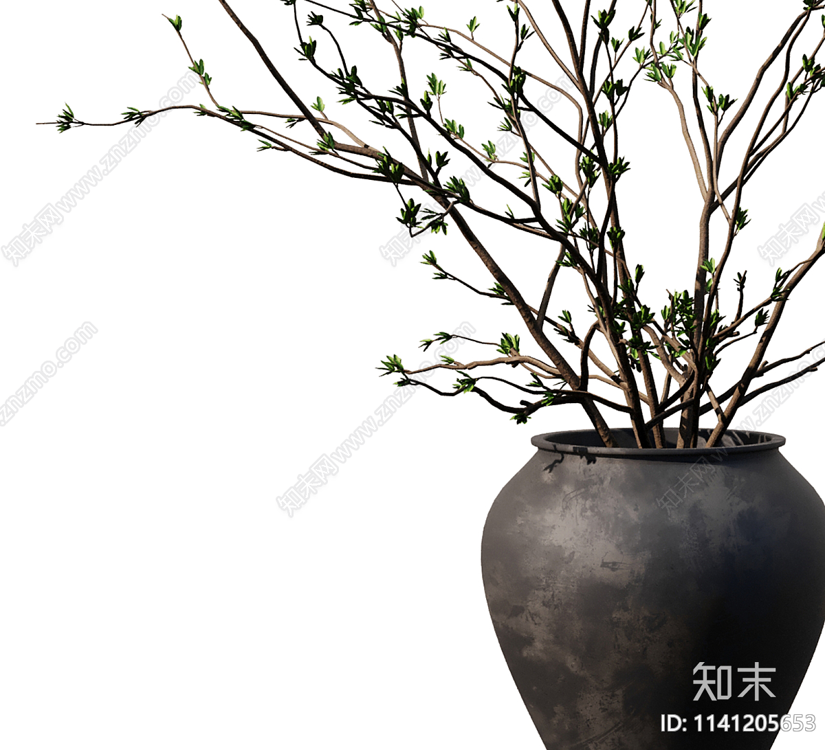 花瓶花艺3D模型下载【ID:1141205653】