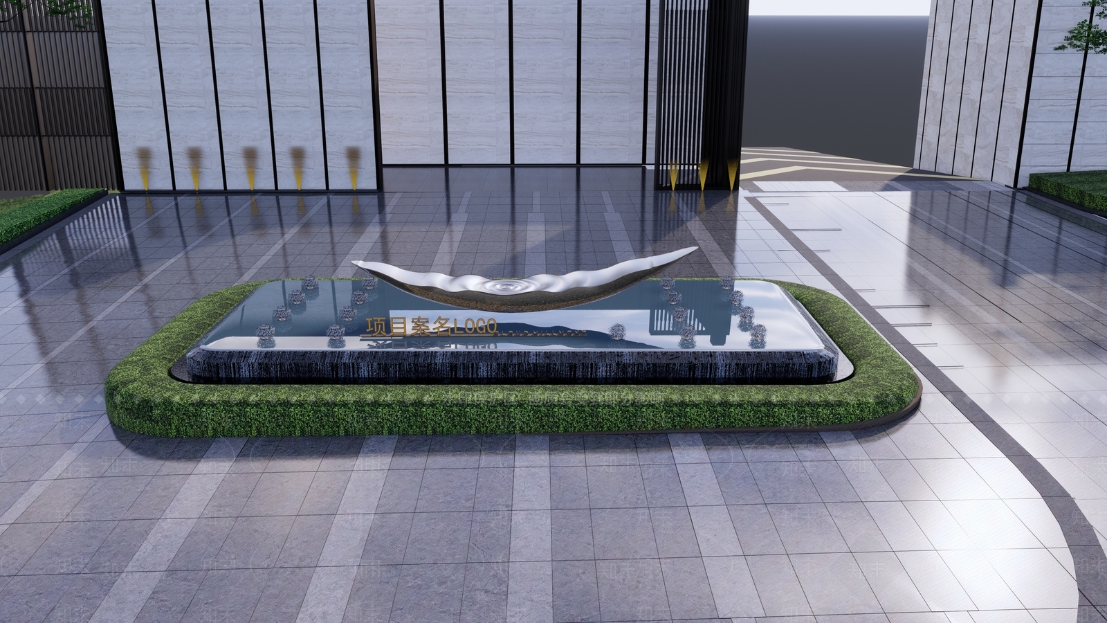 现代水景船形雕塑小品SU模型下载【ID:1141209598】