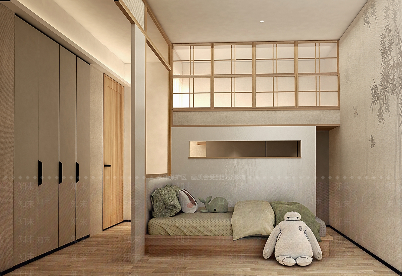 日式家居卧室3D模型下载【ID:1141214180】_知末3d模型网