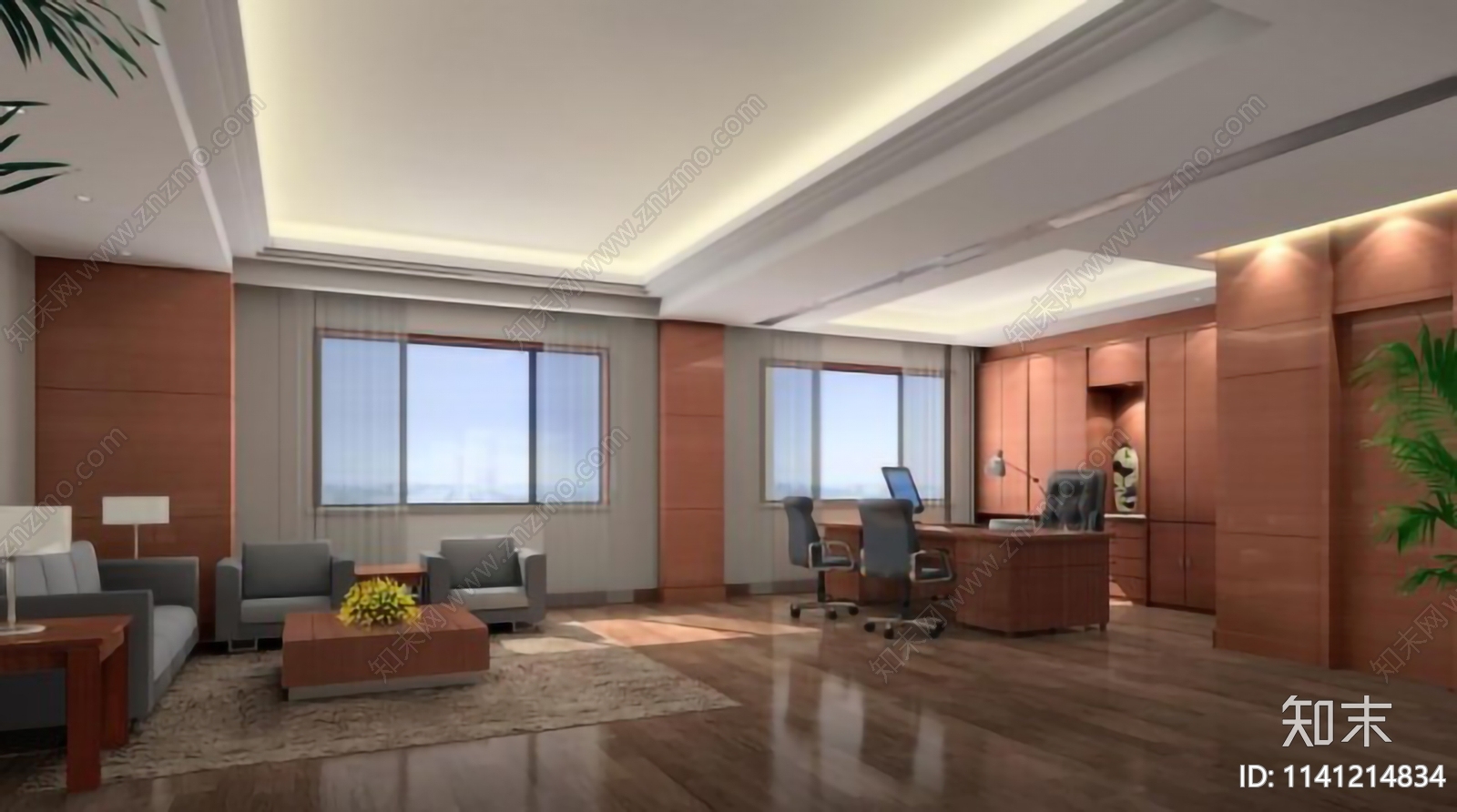 办公空间装修cad施工图下载【ID:1141214834】